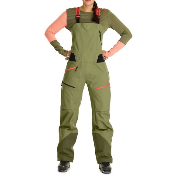 FAIR WEAR 3L DEEP SHELL BIB PANTS GREEN/ORANGE - XS - Picture 1 of 9